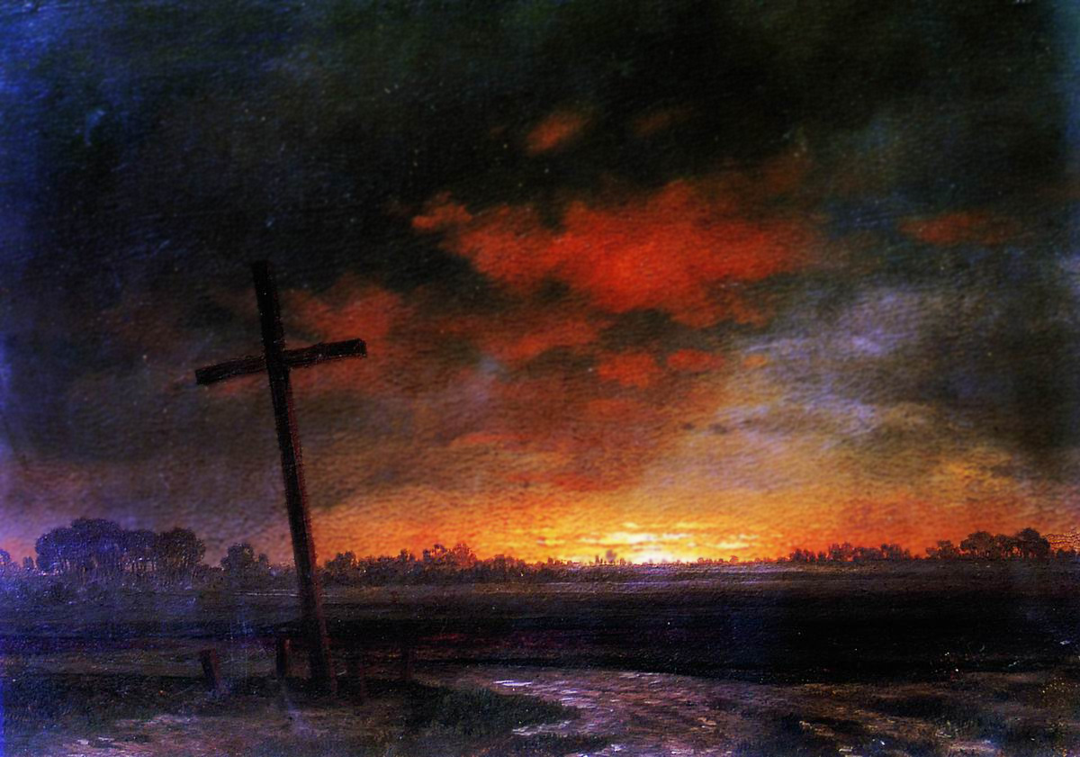 landscape with a cross